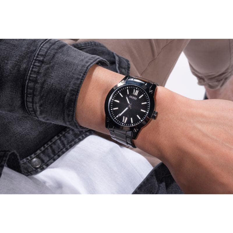 GUESS Stainless Steel Analog Black Dial Men Watch-Gw0574G3, Black Band - Image 5