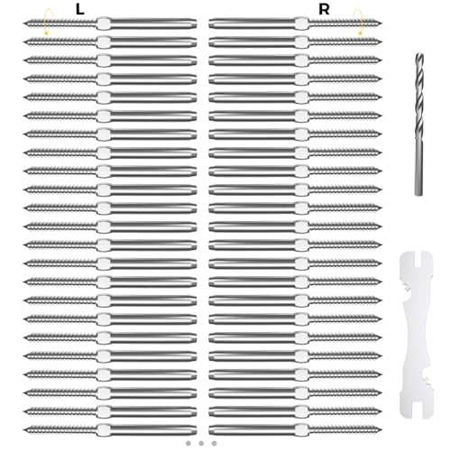 Sistema de barandilla de cable con tornillos T316 de 3/16 para postes de madera