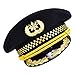 LUOEM Marine Noir Capitaine Chapeau Marin Capitaines Chapeau Sailor Costume Accessoires Pilote de Ligne Capitaine Casquettes