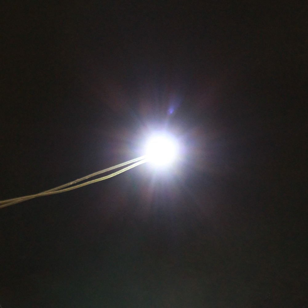 Evemodel 20Stk. SMD LED 0402 Vorgelötete Mikrolitzenleiter Modellbau Dekor Minigarten Puppemhaus Diycraft (weiß) - 4