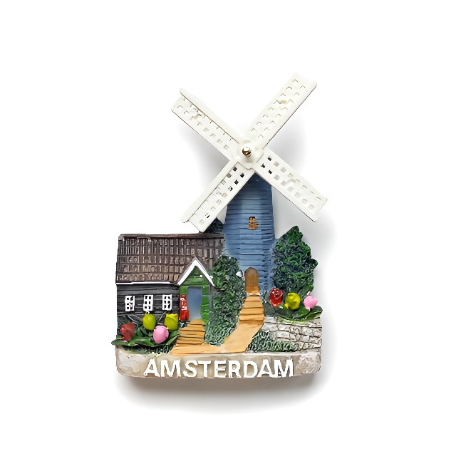 Imán Decorativo de Resina 3D Molino de Viento Amsterdam miniatura 4
