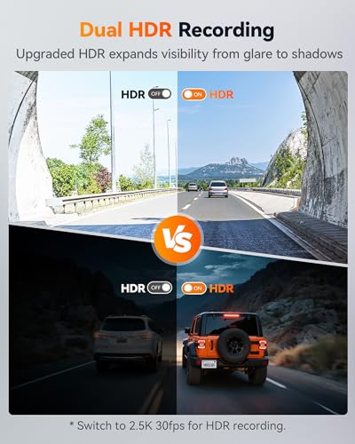 Image of WOLFBOX X3 2.5K 60FPS Dash Cam, 5MP STARVIS 2 IMX675 with ADAS, 2.5K+1080P Dash Cam Front and Rear, Built-in 5.8GHz WiFi & GPS, G-Sensor, Loop Recording, Touch Screen, Included 64GB Card