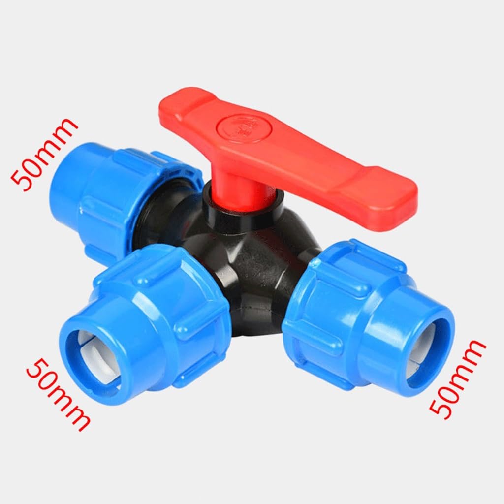 Válvula de Tubo de conexión rápida de Tres vías PE, for Piscina Válvulas de plástico Conector de válvula Tipo T(50mm)
