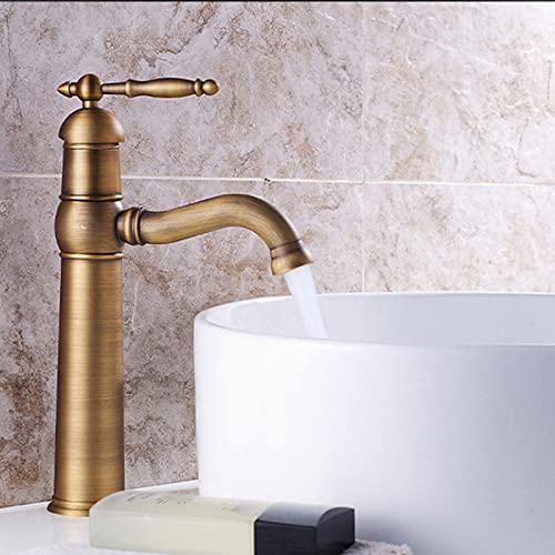 Robinet de lavabo de salle de bain à bec pivotant 360 monocommande haut pour eau froide et chaude