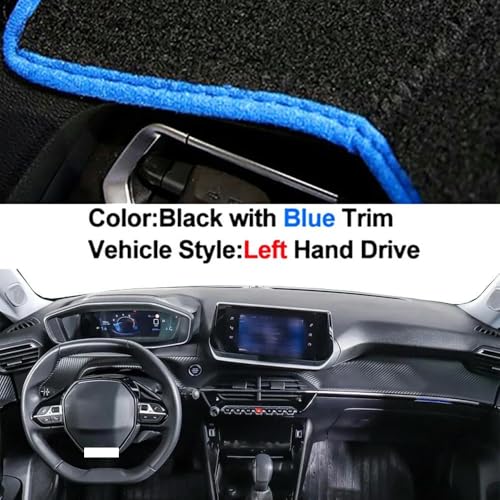CCHZLJLKP Cubierta del Tablero del Automóvil Alfombrilla para Peugeot 2008 E-2008 GT 2019-2022 Accesorios para Alfombrillas De Tablero