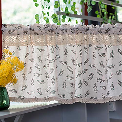 Cortina corta de algodón natural premium, cenefa elegante para ventanas de cocina 2