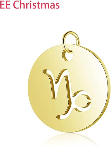 Miniatura 4 de 12 abalorios de constelación del signo del zodiaco para pulsera, collar, llavero, joyería, astrología, horóscopo de acero inoxidable