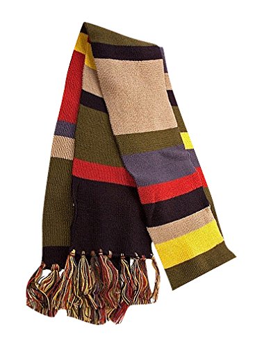 Celino Men's Extra Long Eclectic Tassel Edges Dr Who Cosplay Scarf And Cap Set, 1 One Size