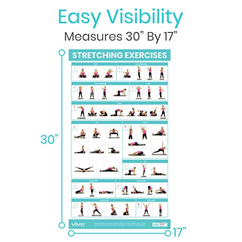 image for Vive Workout Posters for Home Gym - 52 Streching Exercises Full Body W