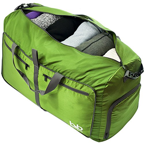 Extra Large Duffle Bag with Pockets - Waterproof Duffel Bag for Women and Men (Dark Green)