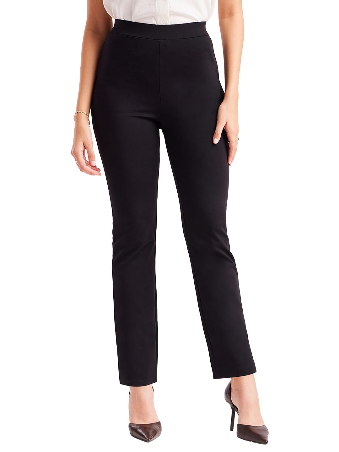 livin air bootcut pants - black