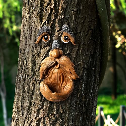 XIOQINE Playful Tree Faces Decor Outdoor (6.3' Tall), Whimsical Tree Decorations Outdoor for Gardens & Yards, Adding Personality to Nature for Your Lawn & Garden Ornaments (Small)