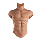 Liifun Realistic Fake Silicone Muscle High Collar Chest Costume for Cosplay Makeup Halloween Props Male Shaper Stronger