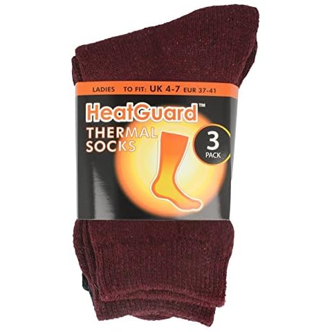 Ladies Heatguard Thermal Socks SK262 Black/Navy/Red Size 4-7 UK Cover