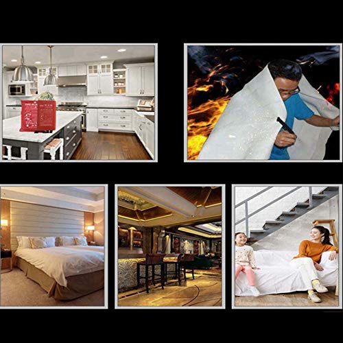 Fire Blanket - Large Fire Extinguisher with Fire Blanket Quick Unfolding with Loops Ideal for Kitchen Office Home Garage Caravan Etc