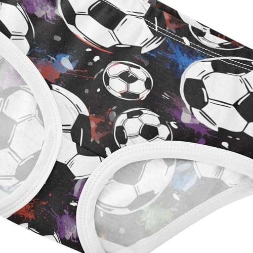 Wusikd Soccer Balls Girls' Underwear Cotton Brush Girls Briefs Soft Toddler Underwear 2T4