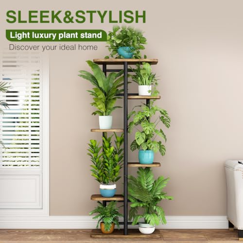 Image of LINZINAR Plant Stand Indoor 6 Tier Metal Corner Tall Flower Shelf