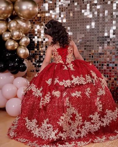 Luxury Lace Appliques Flower Girl Dresses for Wedding Sparkly Tiered Tulle Birthday Party Prom Gown Pageant Dresses2