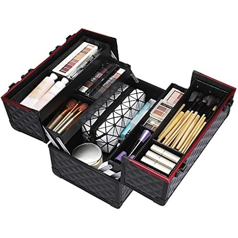 Yaheetech Kosmetikkoffer Friseur Koffer Trolly Alu Beauty Make-up Case Multikoffer Werkzeugkoffer Abschließbar Cover