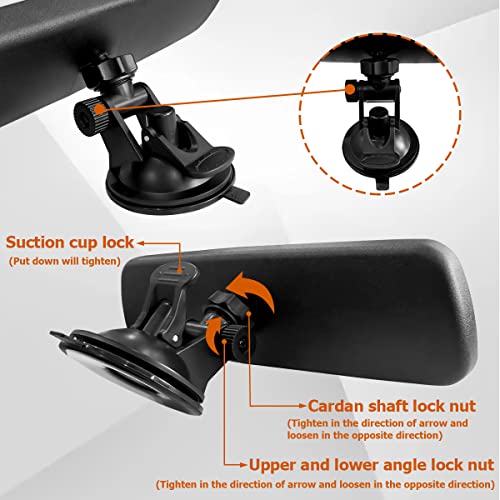 Aukepo AUKEPO-VIEW 9.8'' Car Rear View Mirror With Suction Cup, Anti Glare Adjustable Auto Interior Rearview Mirror thumb #2