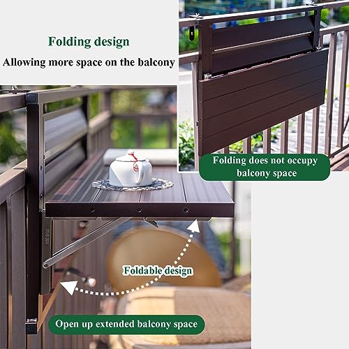 Balustrade de balcon pliable table suspendue compacte pour studio et terrasse