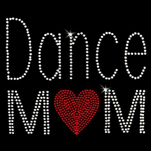 Iron on Hot Fix Rhinestone Motif Design Dance Mom