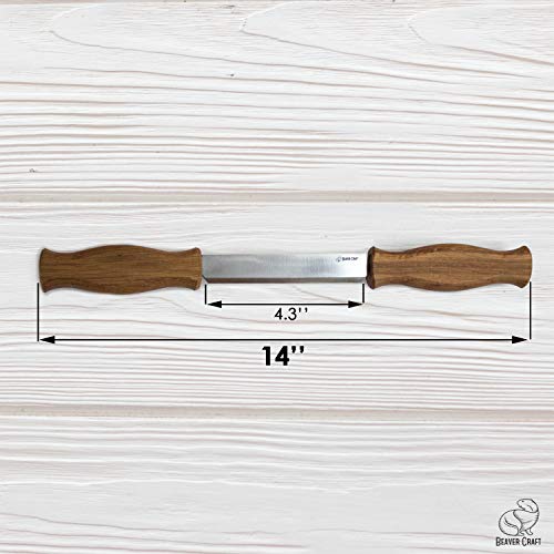 BeaverCraft Draw Knife DK1-4,3" Straight Debarking Shave Woodworking Hand Tool Bark Knife Wood Carving Splitting Knife Wood Splitter Tool