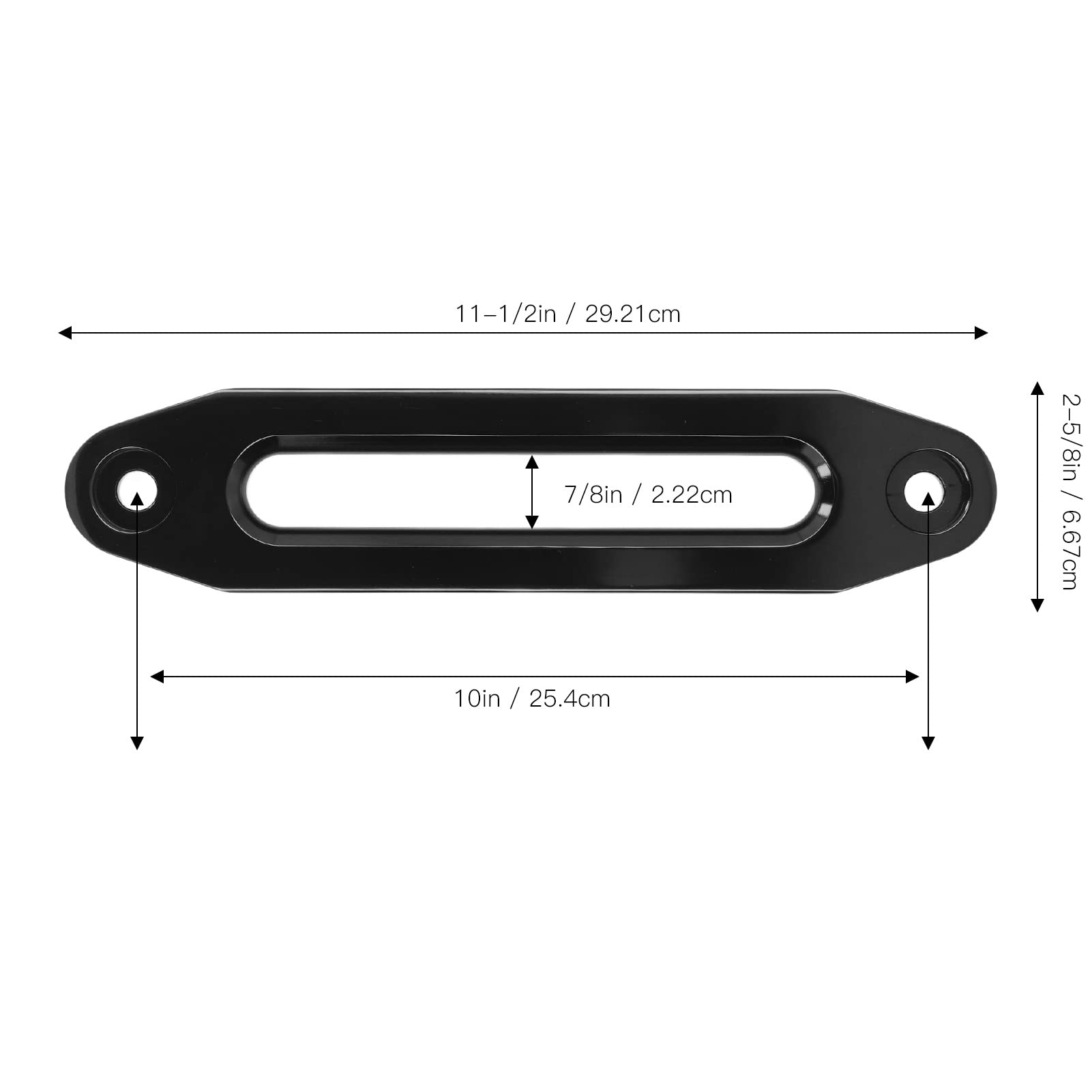 Guide-Câble Latéral,Chargement De 8 000 À 15 000 Lb En Aluminium 10 Pouces Treuil Hawse Fairlead Bords Ronds Guide-Câble À Rouleau De Treuil Atv Pour Utv(Le Noir)