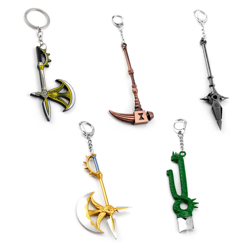 Lixinya The Seven Diane Harlequin Escanor Meliodas Deadly Sins Comic Character Keychain Pendant Cosplay Accessories (5 pieces are sold together)