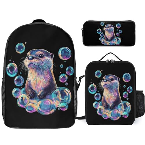 Otter Colorful Bubbles Large Travel Backpacks Carry on Backpack Weekender Bag with 2 Storage Pockets for Men And Women