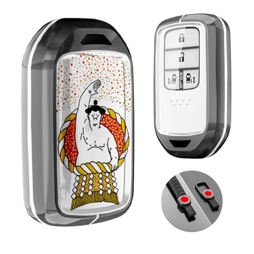 【MDee】 スマートキーケース ホンダに適用、Honda 4/5/6ボタンキーレスエントリー ホンダ2015 - アップシビックアコードフィットパイロットCR -Vオデッセイ,優質なTPU材料を使用して、耐衝撃、スクラッチ防止、和の美学を感 でファッショ