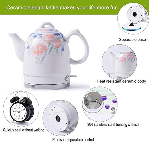 Hervidor eléctrico de cerámica sin cable 1.5L 1350W miniatura 3