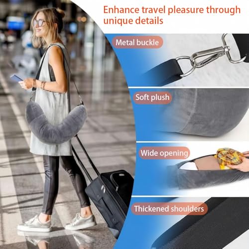 Almohada de viaje de terciopelo con almacenamiento universal miniatura 2