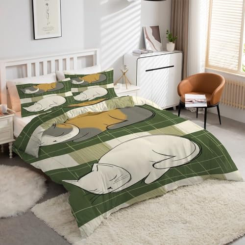 YZQGLHP Funda Nórdica para Cama de 105 cm Funda de Microfibra para Edredón de 180x220 cm con 2 Fundas de Almohada de 50x75 cm Estampado de Lindo con Cremallera para Camas de Niños