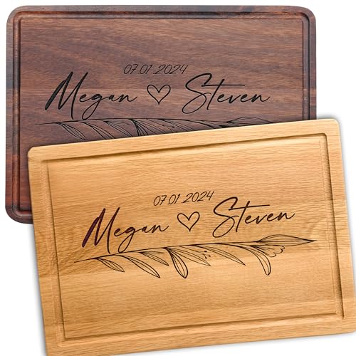 Custom Cutting Board for Couple, Personalized Wedding Gift, Engraved Gifts for Anniversary, Newlyweds, Engagement, Registry and Bridal Shower