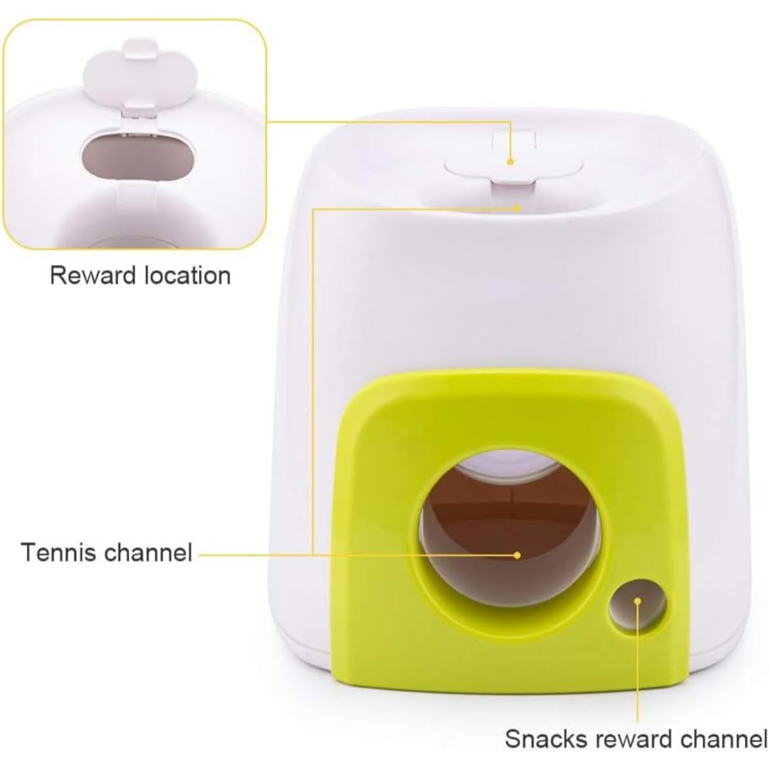 Générique Lanceur Automatique de Balle pour Chien, Lanceur de de Tennis interactif, Jouet Rechargeable pour Chien, Jeu d'entraînement de Stimulation mentale pour intérieur (3 balles de Tennis)