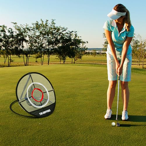REYSHIN Golf Practice Chipping Net, Pop Up Golf Nets Portable Chipping Net Golf Target Net for Accuracy and Swing Practice (Black Round Net) - Thumbnail 7