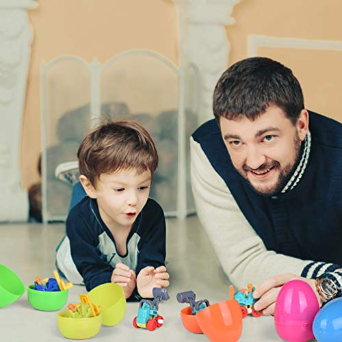 image for FUN LITTLE TOYS 12 Pieces Easter Eggs Prefilled with Toy Vehicles, Kid