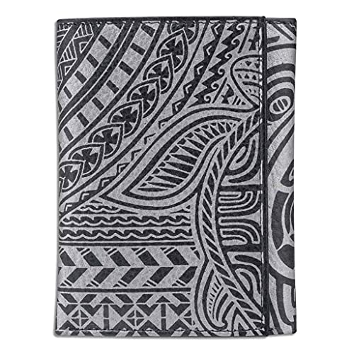 Hawaiian Turtle Tattoo Trifold Wallet, Genuine Leather, 