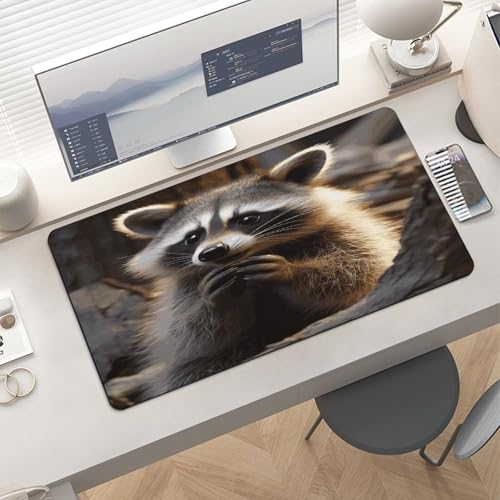 Cute Raccoon Desk Mat Non-Slip Large Mouse Pad miniatura 6