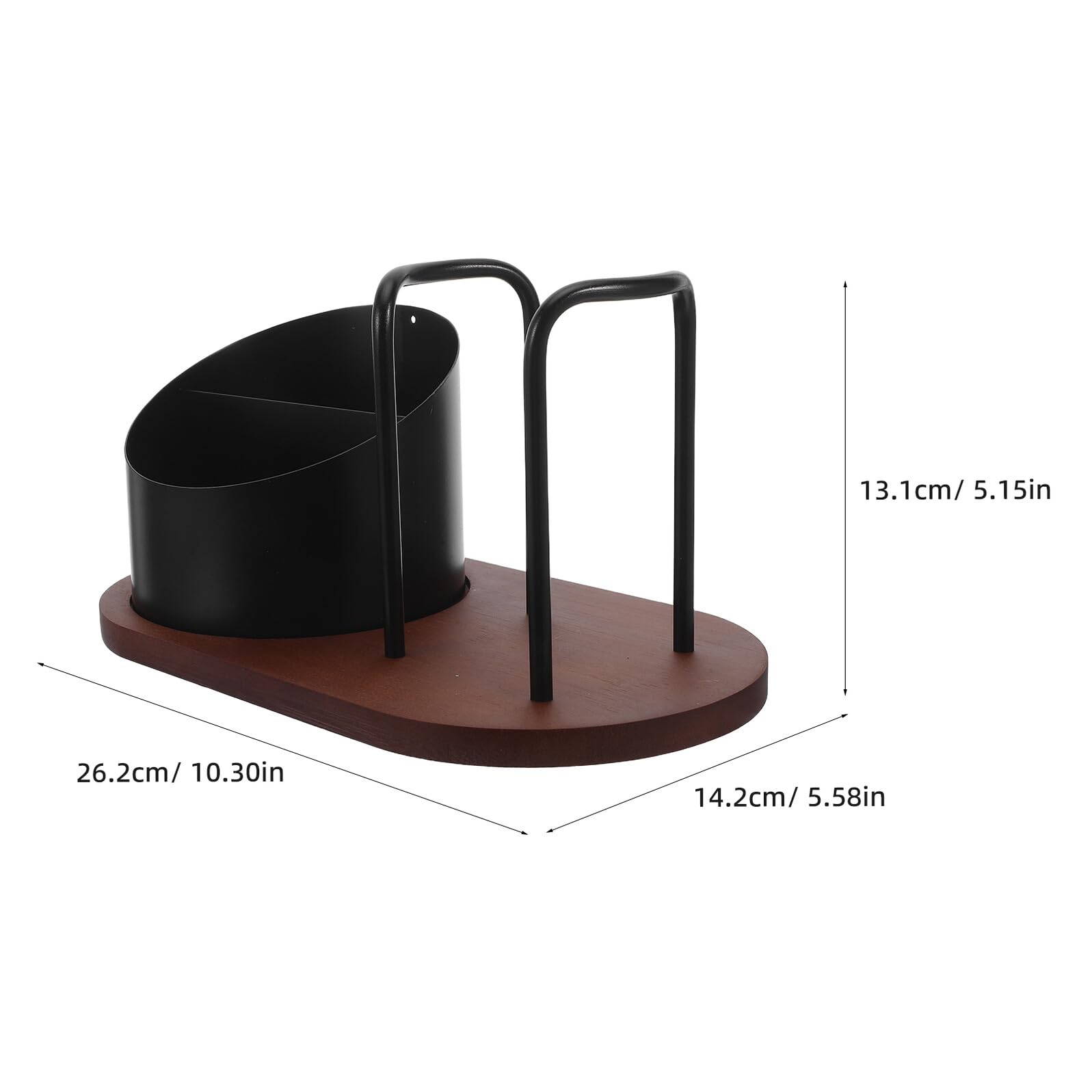 Veemoon Organizer per Postazione Caffè in Legno Rustico 2 Scomparti Porta Capsule e Porta Tazze e Agitatori Compatto per Cucina Ufficio e Bar da Banco