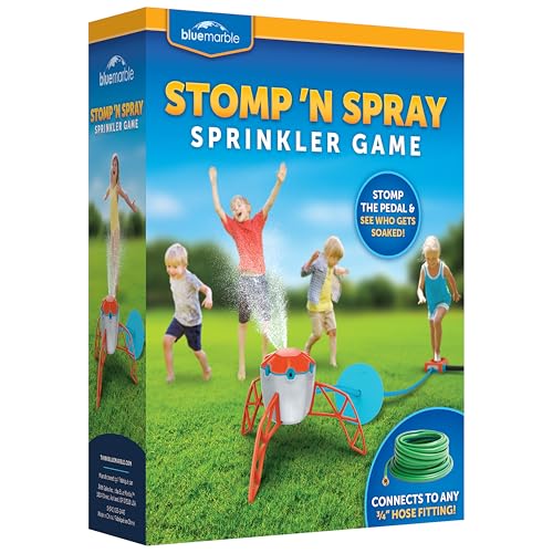 Blue Marble Stomp 'N Spray Outdoor Sprinkler Game - Stomp & Splash Your Friends, Connects to Garden Hose, Kids Outdoor Water Fun, Kids Water Sprinklers, Water Sprayer, Sprinklers for Child