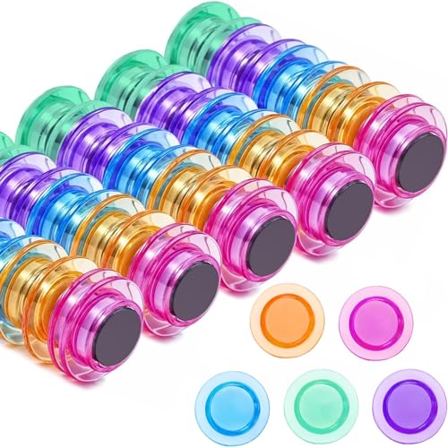 DIFIT Fridge Magnets, 40PCS Magnets for Whiteboard, Cute Funny Small Round Strong Decorative Magnet for Refrigerator, White Board, Locker, Cabinets, Kitchen, Home, Classroom, Office, School (Colorful)