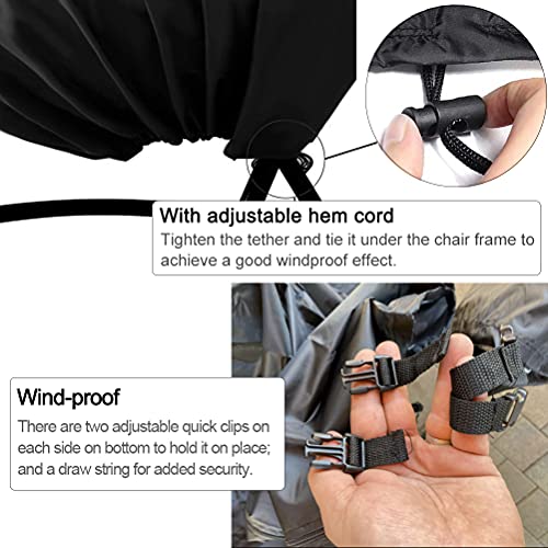Oslimea Patio Hanging Egg Chair Cover, Waterproof Swing Egg Chair Cover With Zipper, Wind-Proof Egg Chair Cover With Bottom Buckle, Outdoor Wicker Single Seat Egg Chair Covers, Black #TOP4
