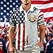USA 250Th Anniversary Freedom T Shirt,Men's 4Th of July Patriotic Polo Shirt 250Th Anniversary American Flag Quick Dry Golf Top(Grey,Large)
