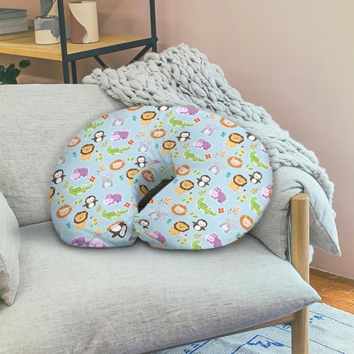 Image of Zoo Animals Baby Nursing Pillow Cover Breathable Durable Neutral Breastfeeding Pillow Cover Soft Nursing Pillow Case for Toddler Infant