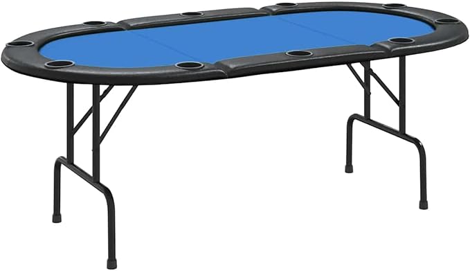 Mesa plegable azul para poker profesional, 10 jugadores miniatura 3