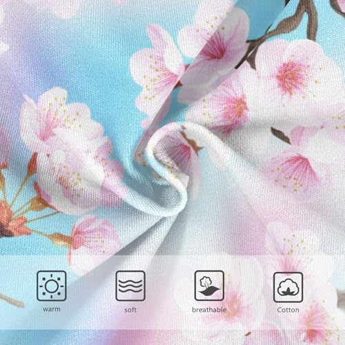 Joisal Aesthetic Toddler Girls Underwear 2t Cotton Little Girl Panties Cherry Blossoms Pink Blue Underpants Briefs3