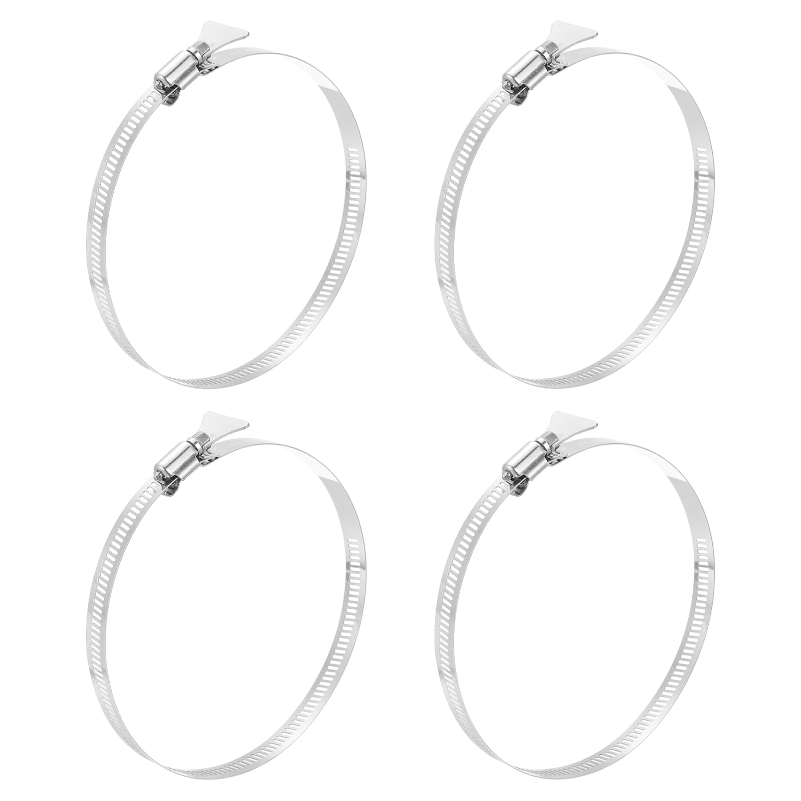 sourcing map 4pcs Hose Clamps 118-140mm(4.6"-5.5") Adjustable 304 Stainless Steel Worm Gear Hose Clips Assortment Kit for Plumbing Dryer Vent Automotive Dust Collector