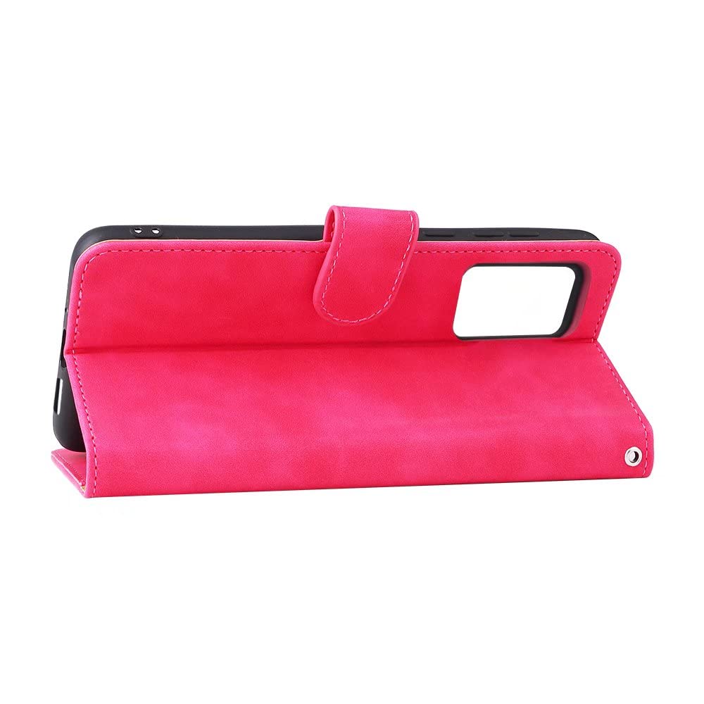 GIOPUEY Cover Portafoglio Per Blackview A55 - Custodia In Pelle PU Con Porta Carte E Staffa, Morbida TPU, Oro Rosa